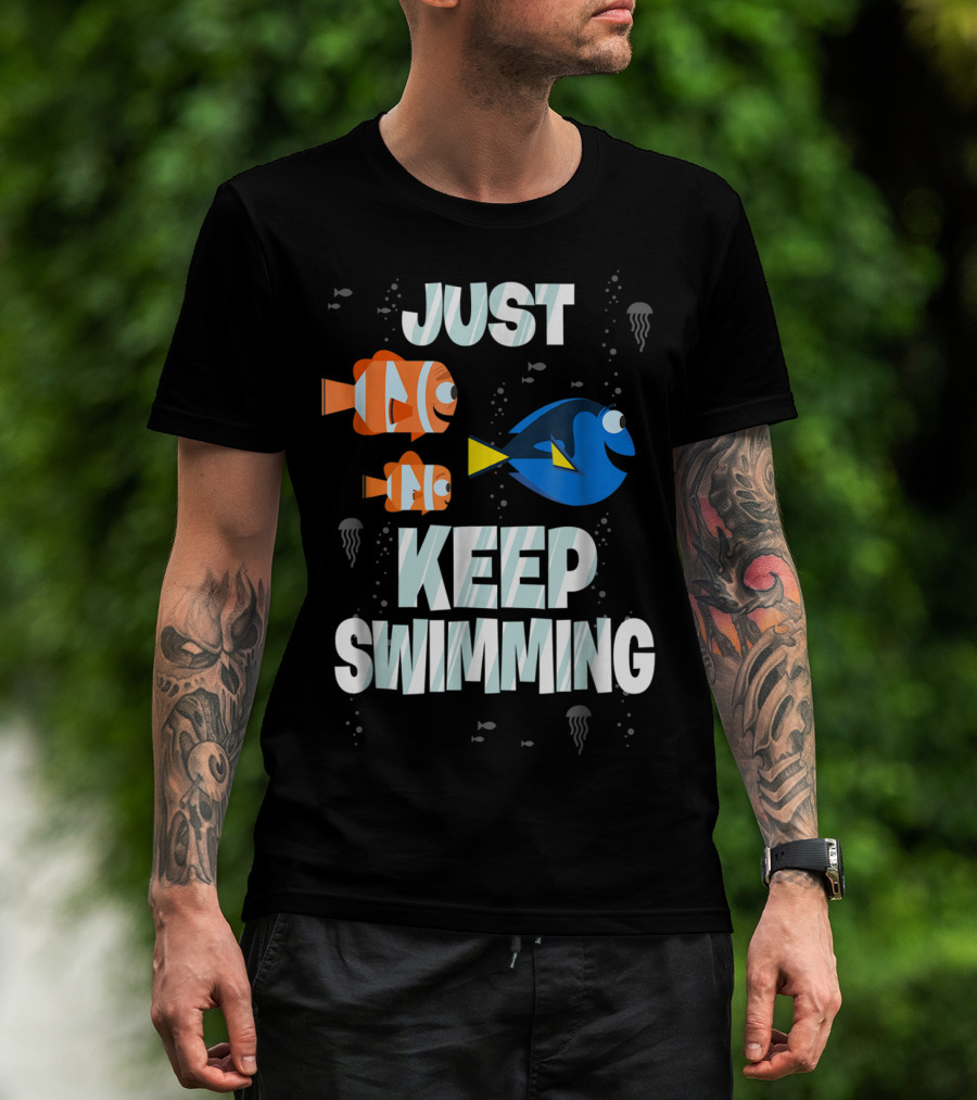Disney Finding Dory Just Keep Swimming With Marlin And Nemo T-Shirt