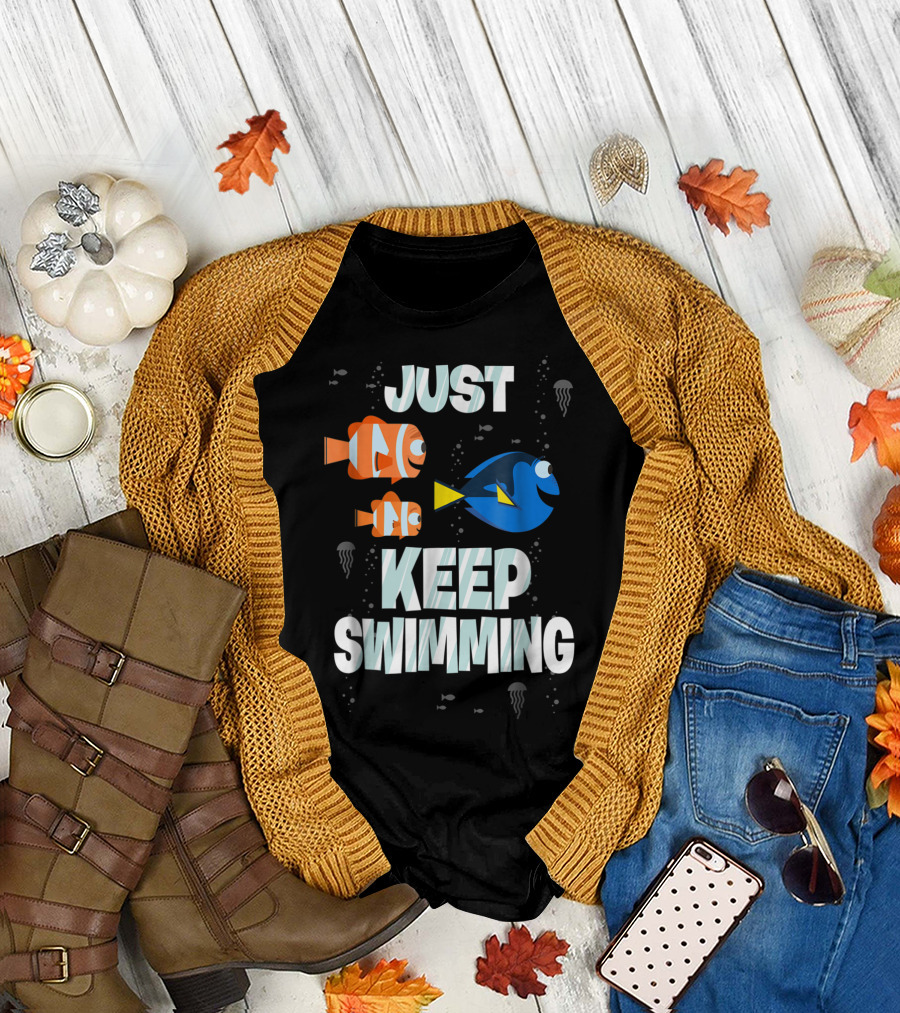 Disney Finding Dory Just Keep Swimming With Marlin And Nemo T-Shirt