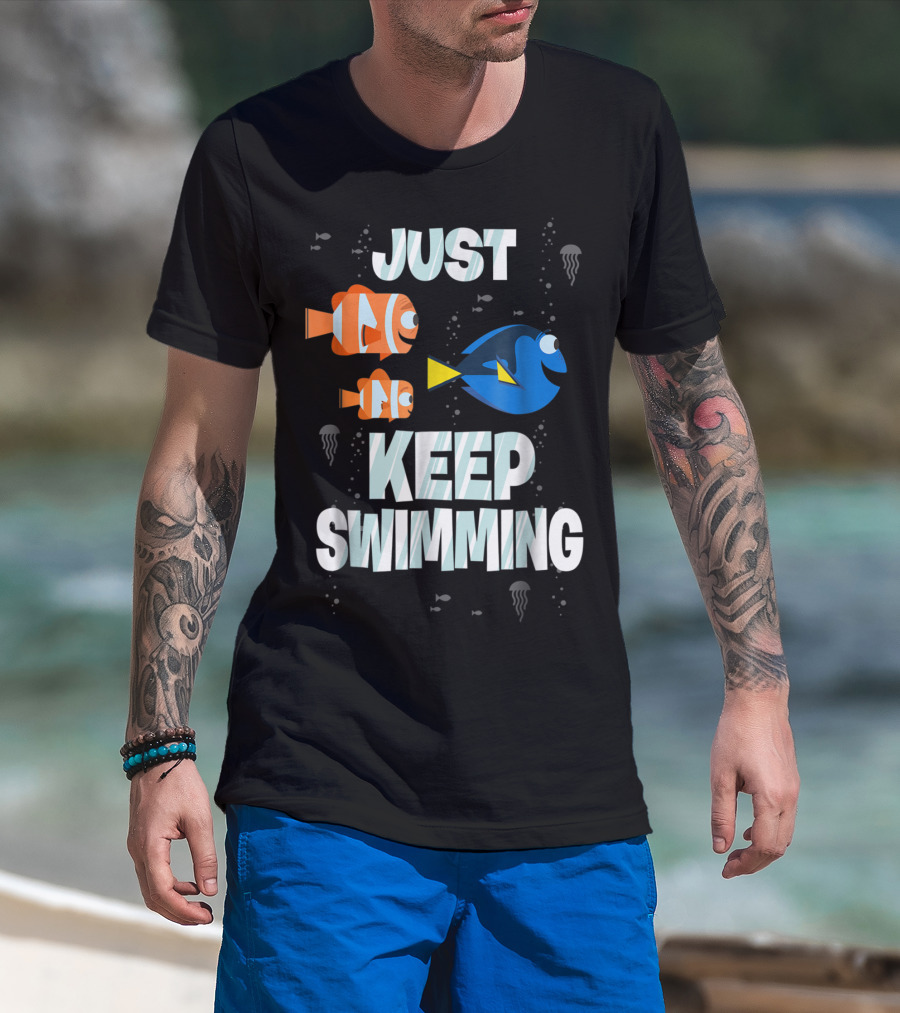 Disney Finding Dory Just Keep Swimming With Marlin And Nemo T-Shirt