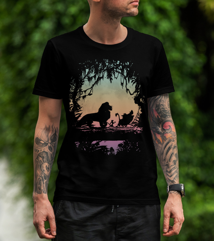 Disney Lion King Gradient Jungle Adventure Silhouette Trio T-Shirt