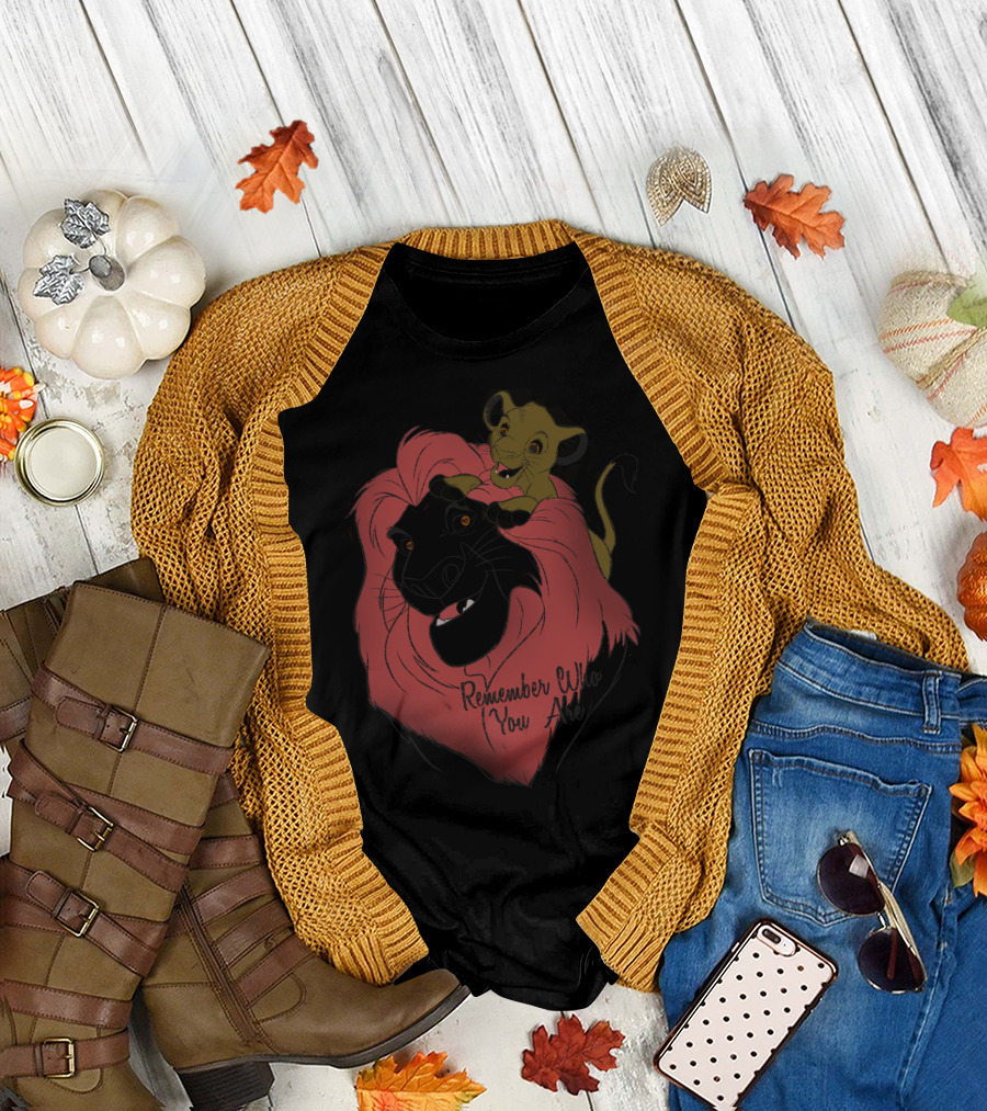 Disney Lion King Remember Who You Are Simba and Mufasa Watercolor T-Shirt