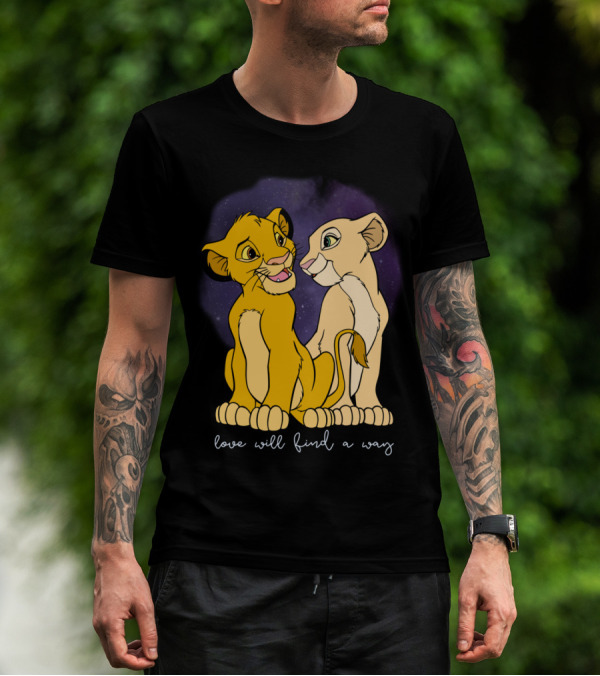 Simba Nala Love Will Find A Way Disney Lion King Valentines T-Shirt