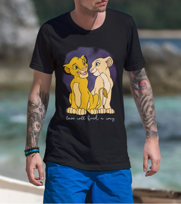 Simba Nala Love Will Find A Way Disney Lion King Valentines T-Shirt