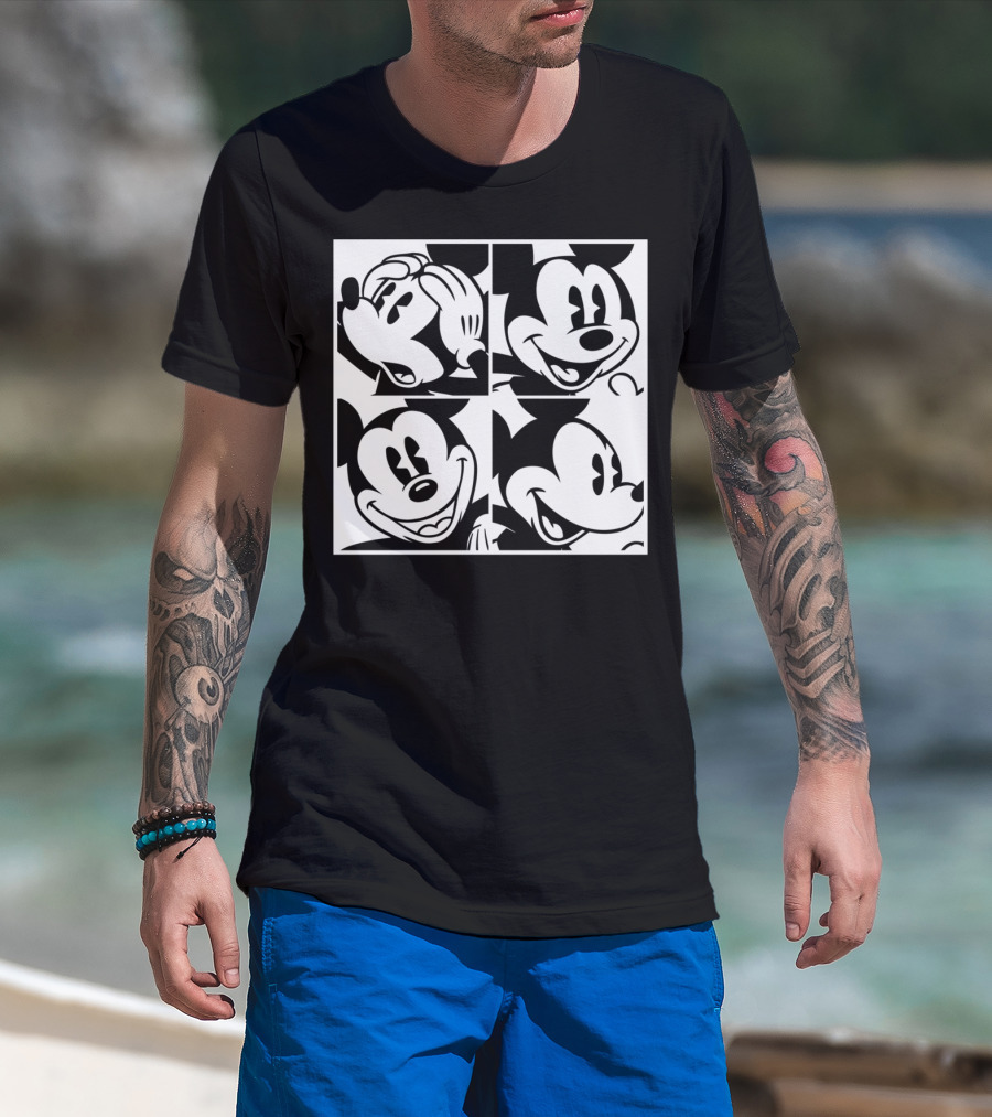 Disney Mickey Mouse Classic Expressions In Four Squares T-Shirt