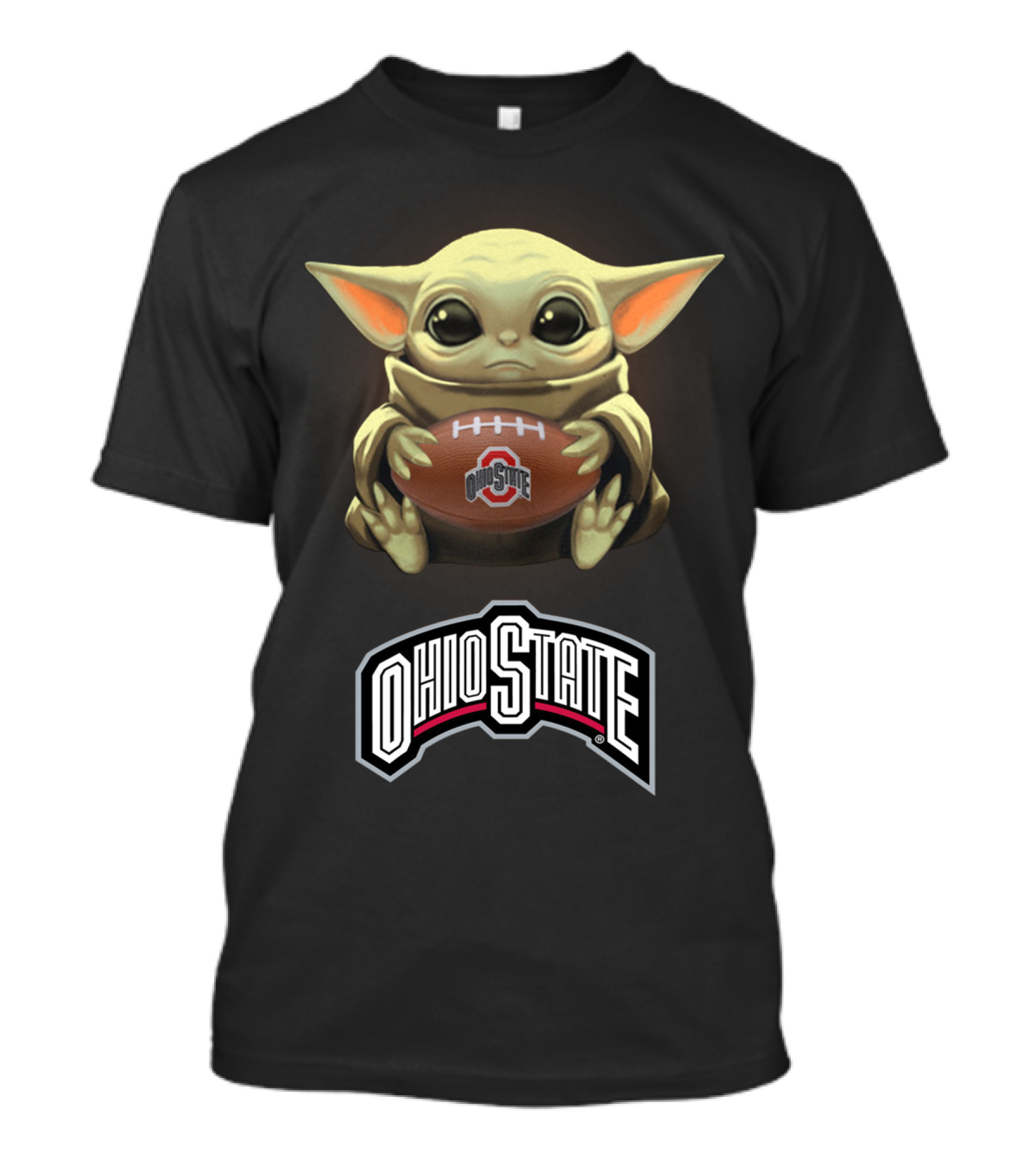 Yoda Holding Ohio State Football For Star Wars And Buckeyes Fans T-Shirt