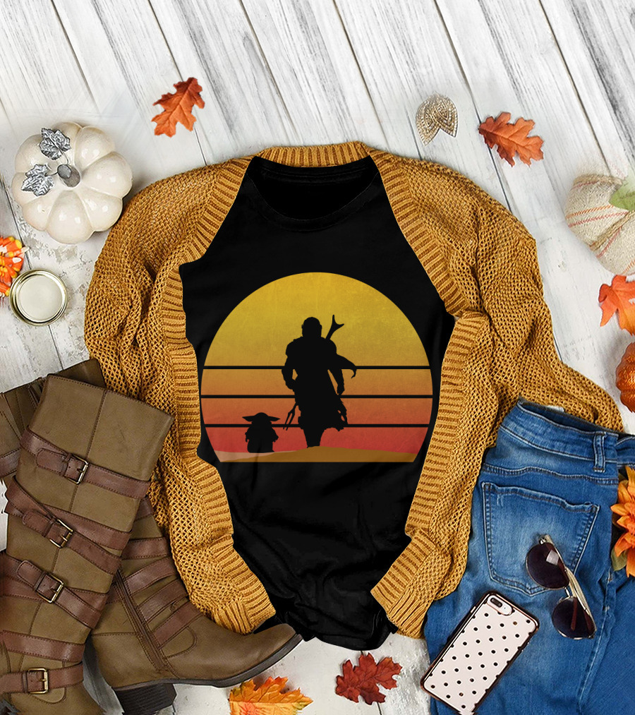 The Mandalorian and Grogu Sunset T-Shirt