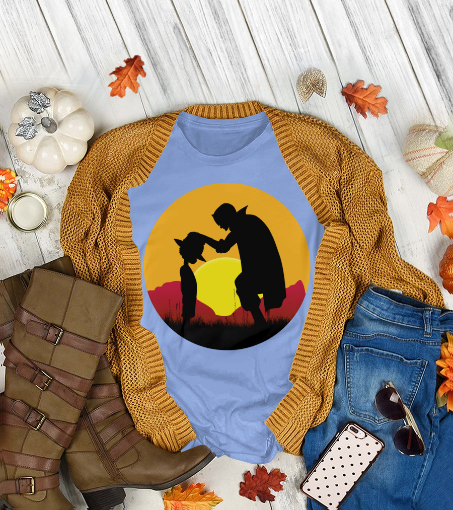 Luffy and Shanks Sunset Silhouette Scene T-Shirt