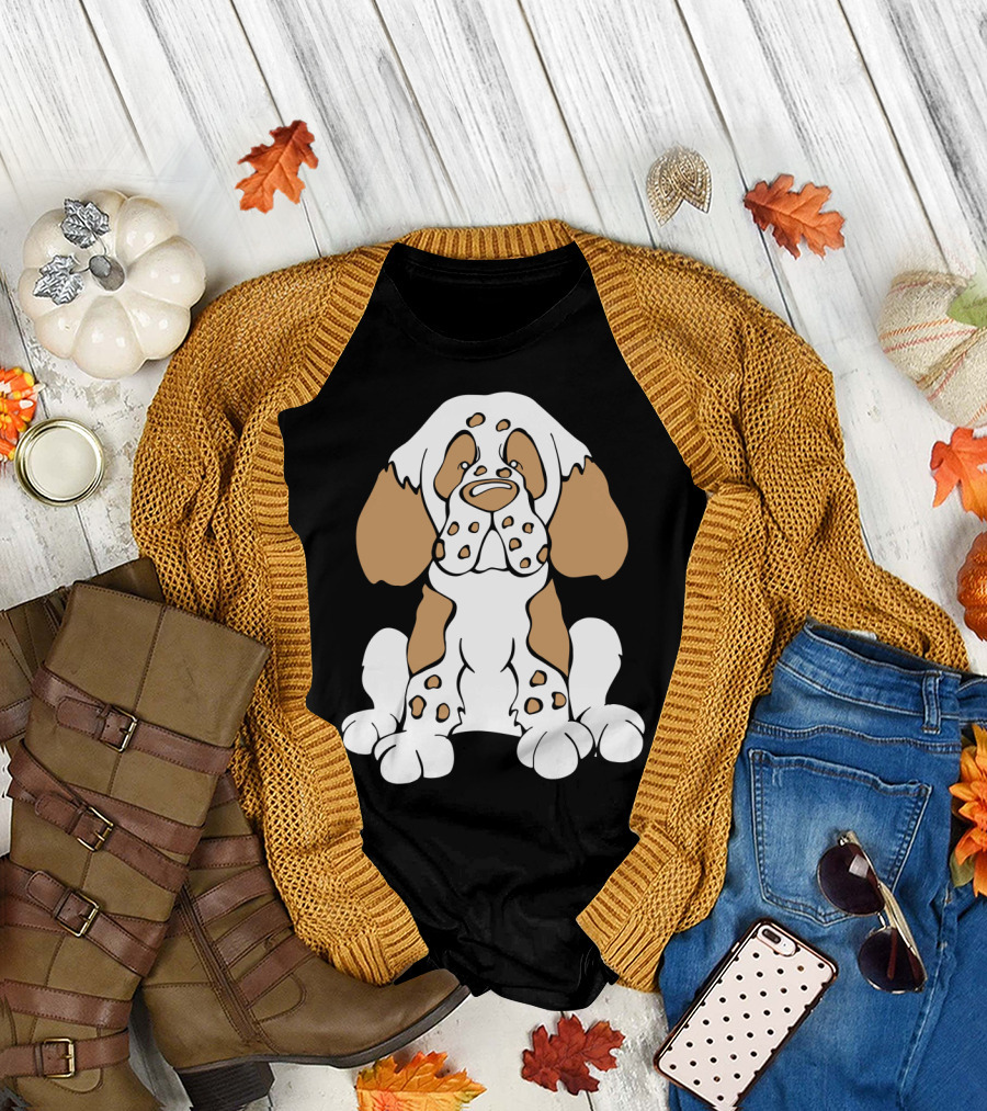 Clumber Spaniel Cartoon Dog Image T-Shirt