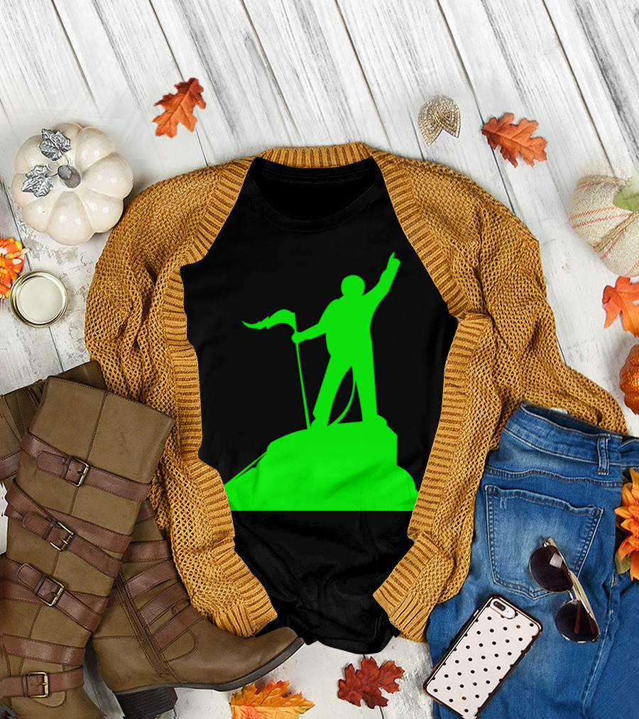 I Put the Flag on the Mountain Neon Green T-Shirt