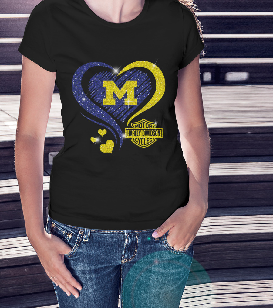 M Heart Sparkle Motor Harley Davidson Cycles T-Shirt