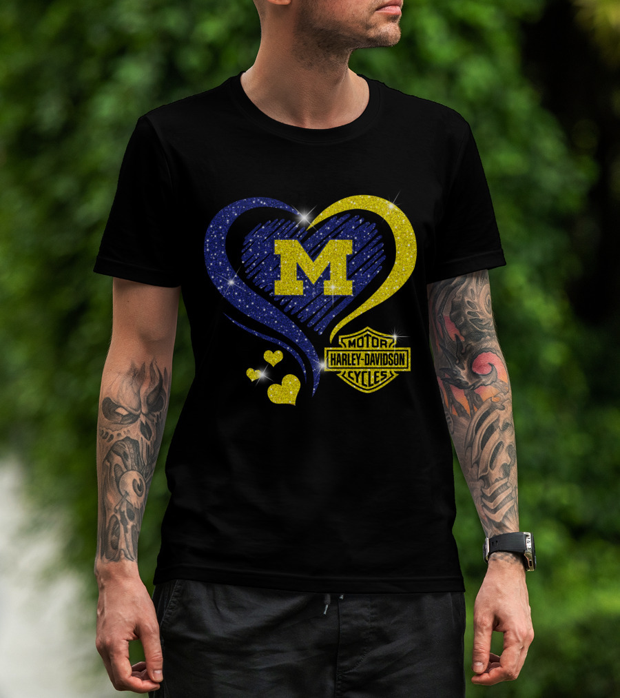 M Heart Sparkle Motor Harley Davidson Cycles T-Shirt