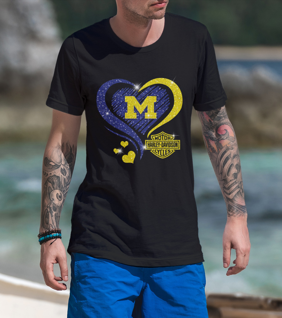 M Heart Sparkle Motor Harley Davidson Cycles T-Shirt