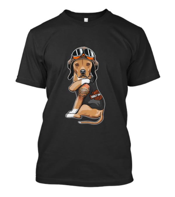 Hd Tatoo American Staffordshire Motocycle Harley Davidson T-Shirt