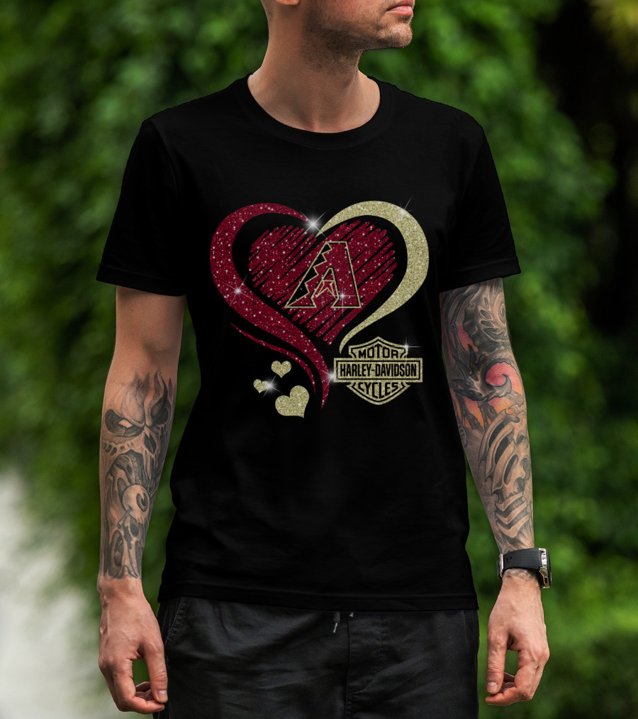 Arizona Diamondbacks Heart Harley Davidson Cycles T-Shirt