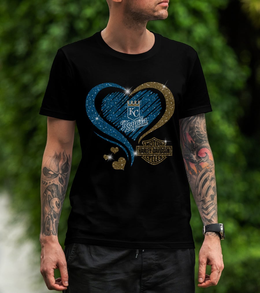 Kansas City Royals Harley Davidson Heart T-Shirt