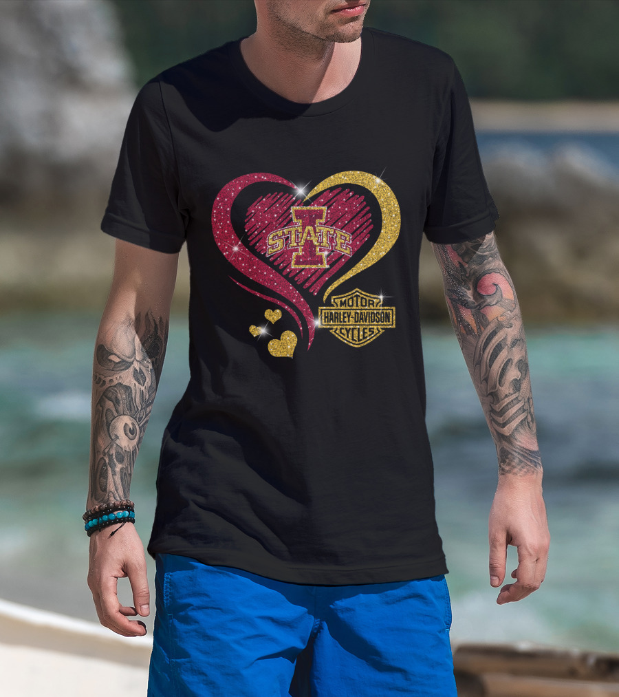 Iowa State Cyclones Heart Harley Davidson T-Shirt