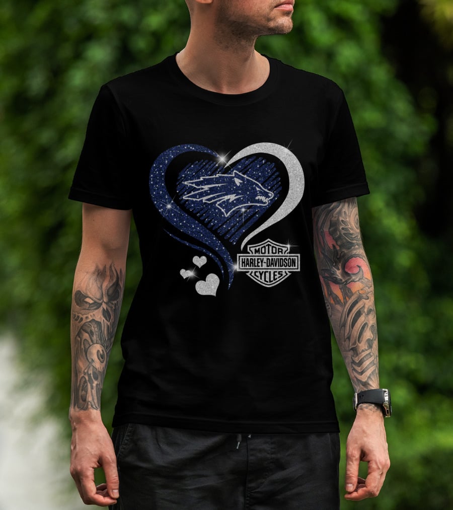 Nevada Wolf Pack Harley Davidson Sparkle Heart 0306Hd T-Shirt