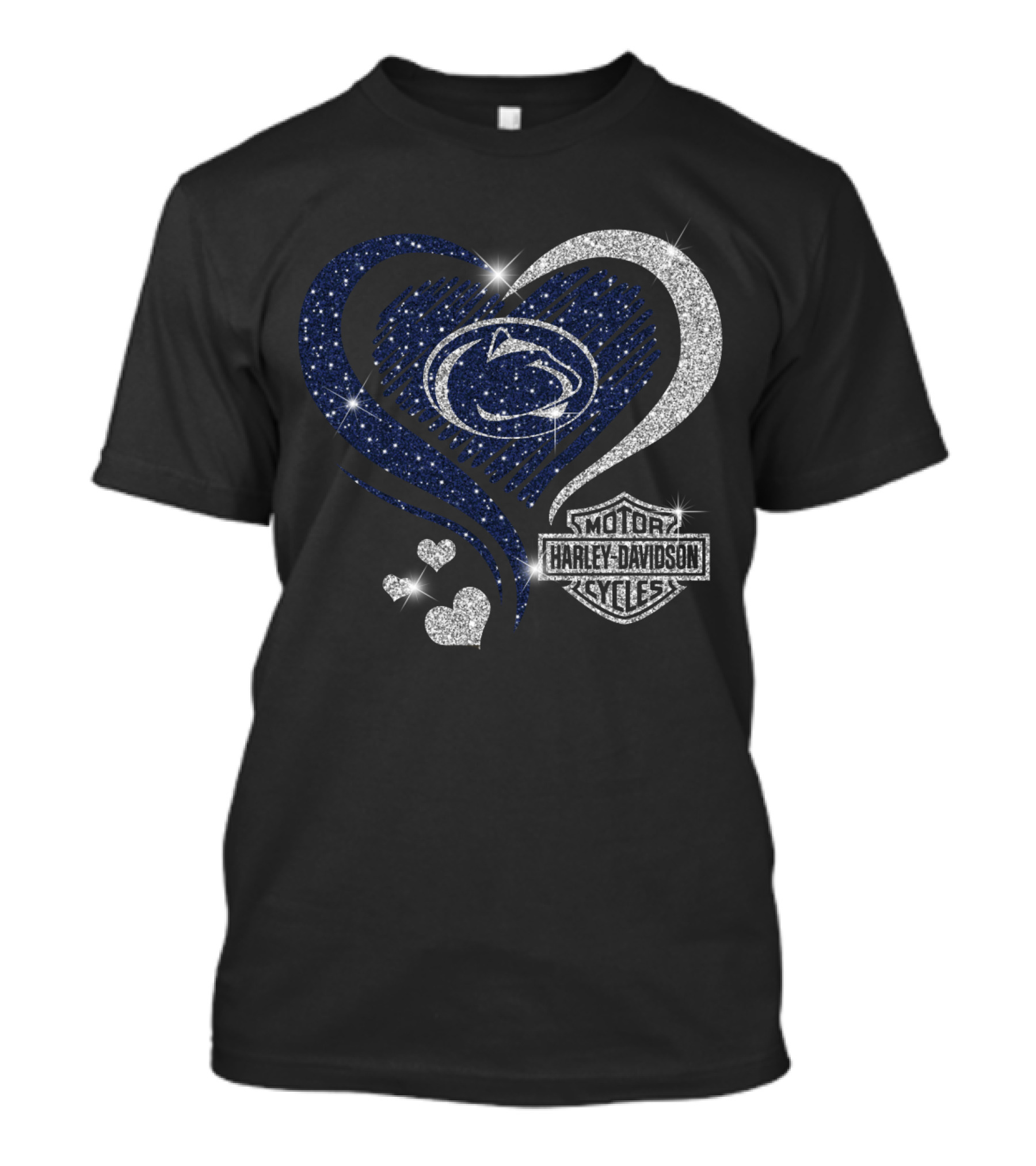 Penn State Nittany Lions Harley Davidson Heart Logo Sparkle 0306Hd T-Shirt