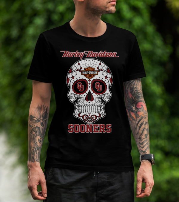 Harley Davidson Sooners Sugar Skull Ou T-Shirt