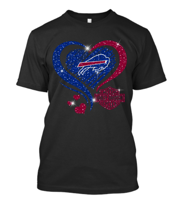 Buffalo Bills Heart Harley Davidson Motorcycles T-Shirt