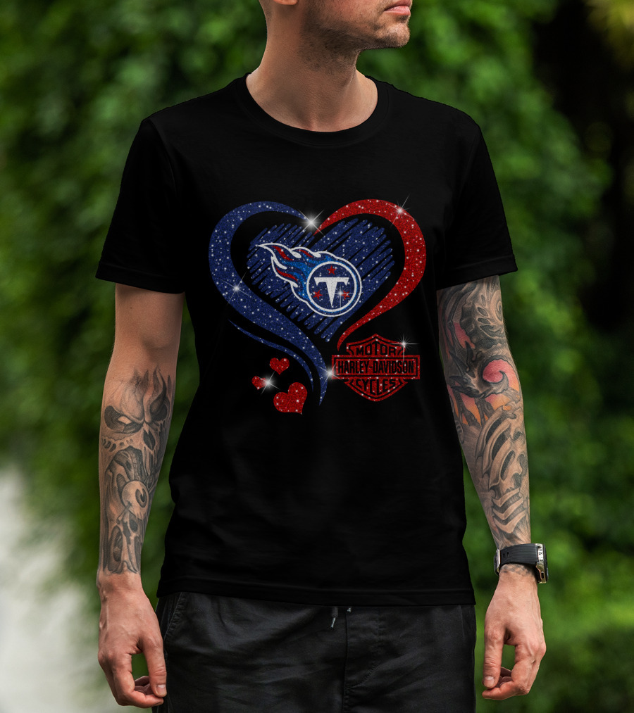 Tennessee Titans Harley Davidson Heart T-Shirt