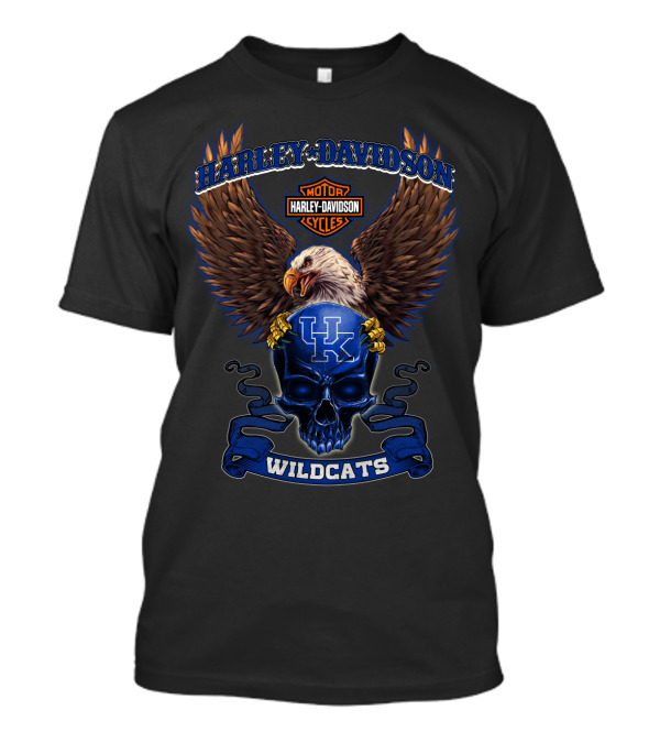 Harley Davidson Kentucky Wildcats Eagle Skull T-Shirt