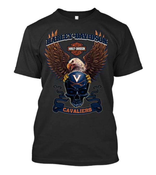 Harley Davidson Virginia Cavaliers Eagle Skull T-Shirt
