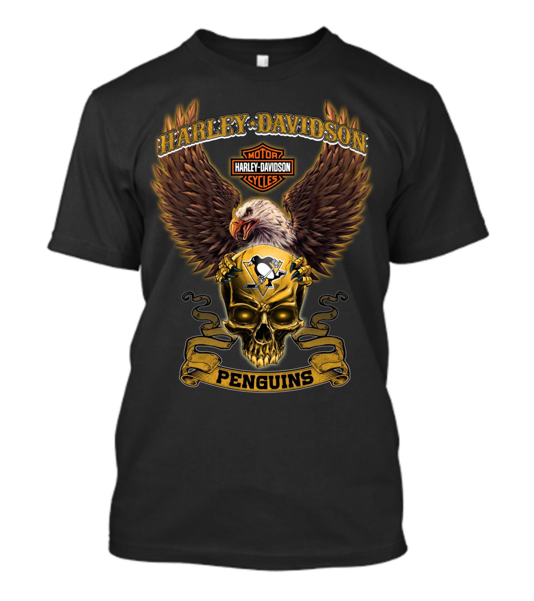 Harley Davidson Motor Cycles Penguins T-Shirt
