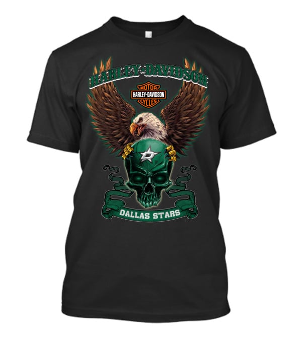 Harley Davidson Eagle Dallas Stars Skull T-Shirt