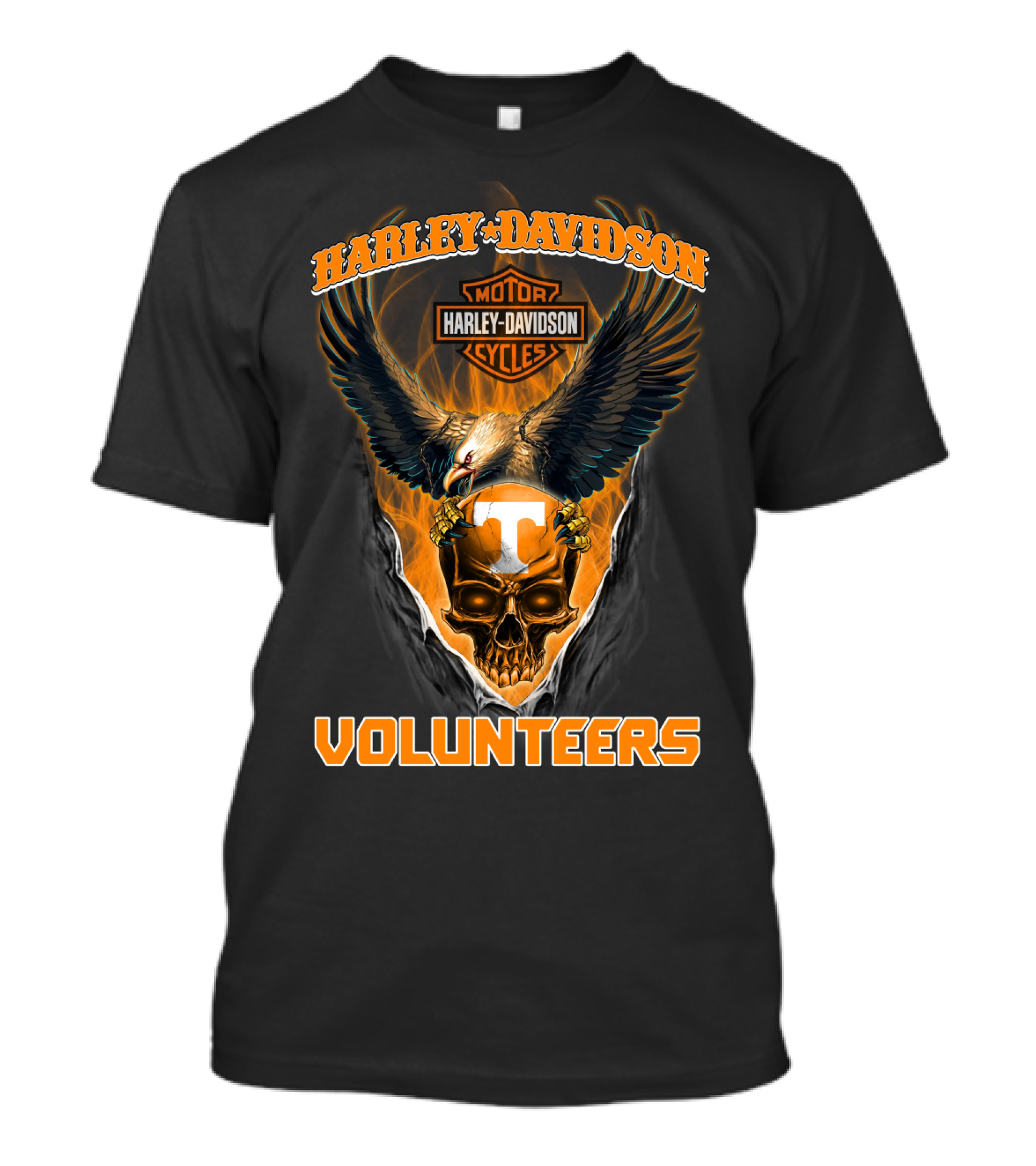 Harley Davidson Motor Cycles Volunteers Eagle Skull T T-Shirt