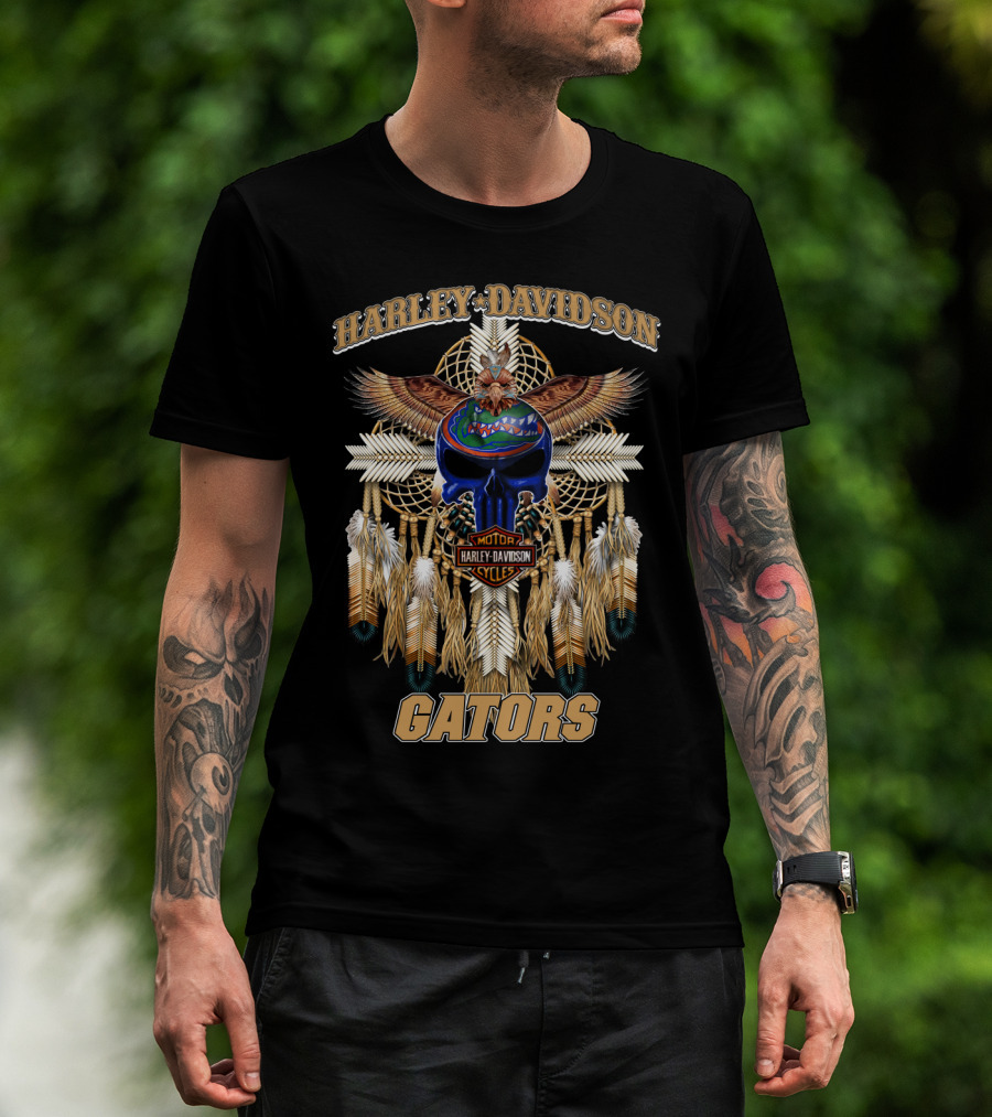 Harley Davidson Motor Cycles Native Florida Gators T-Shirt