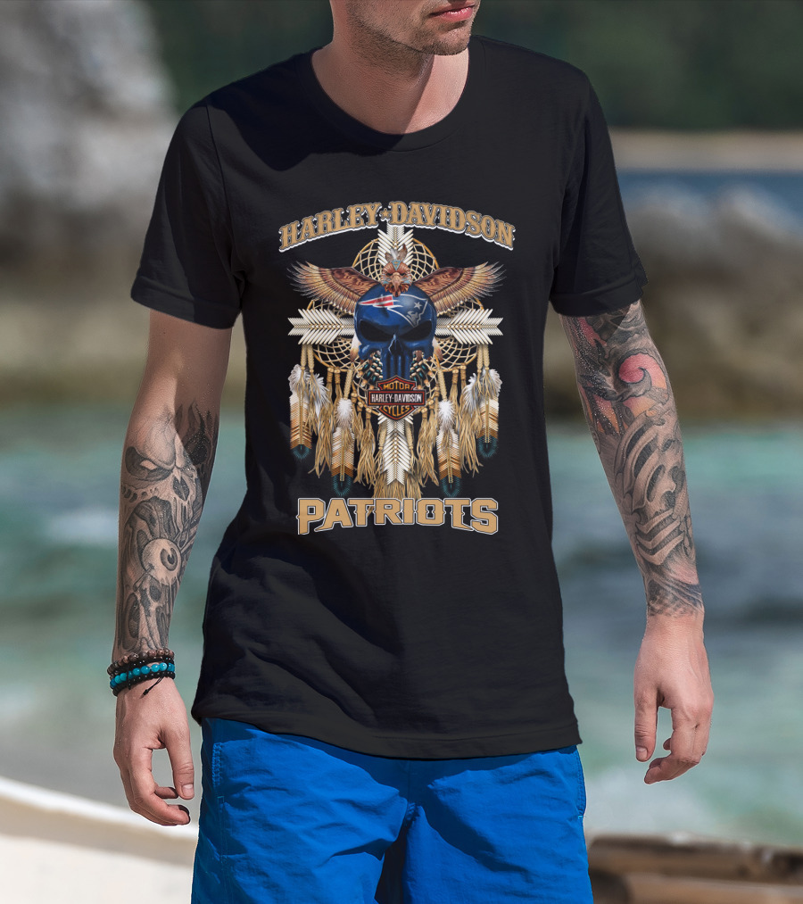 Harley Davidson Patriots Native New England Cycles T-Shirt