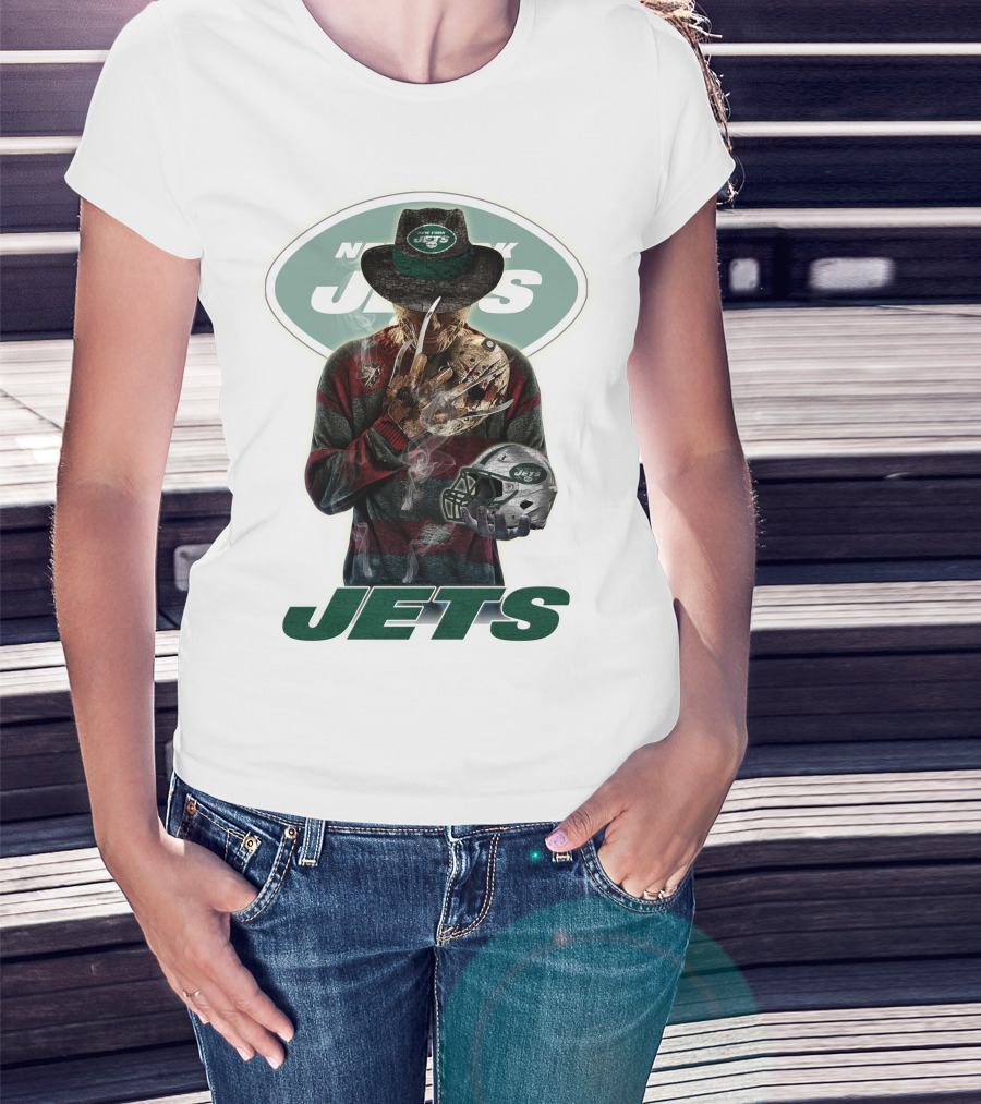 Jason Voorhees New York Jets Freddy Krueger Crossover NFL Football Fan T-Shirt