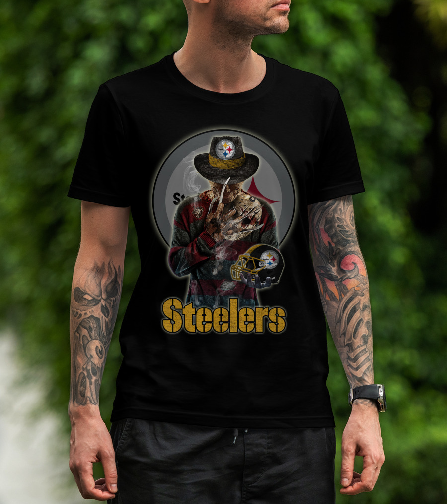 Steelers Freddy Krueger Pittsburgh Football Crossover T-Shirt