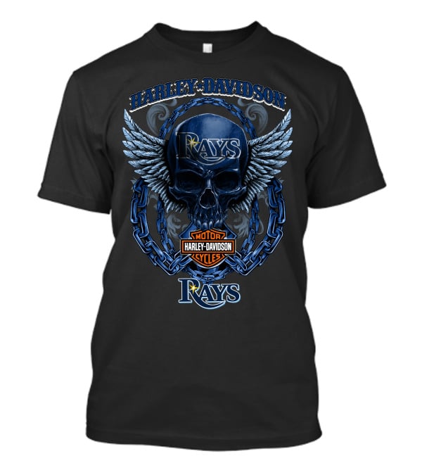 Harley Davidson Rays Skull Wings Motor Cycles T-Shirt