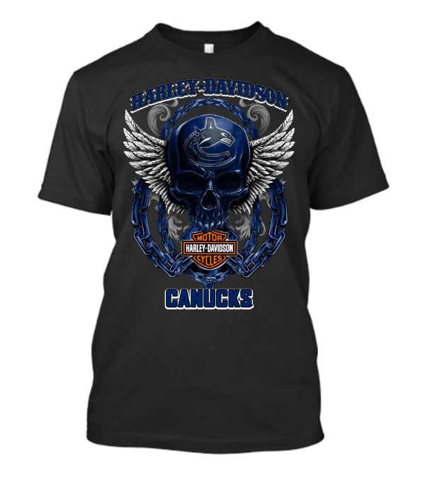 Harley Davidson Canucks Nhl Vancouver Canucks Skull T-Shirt