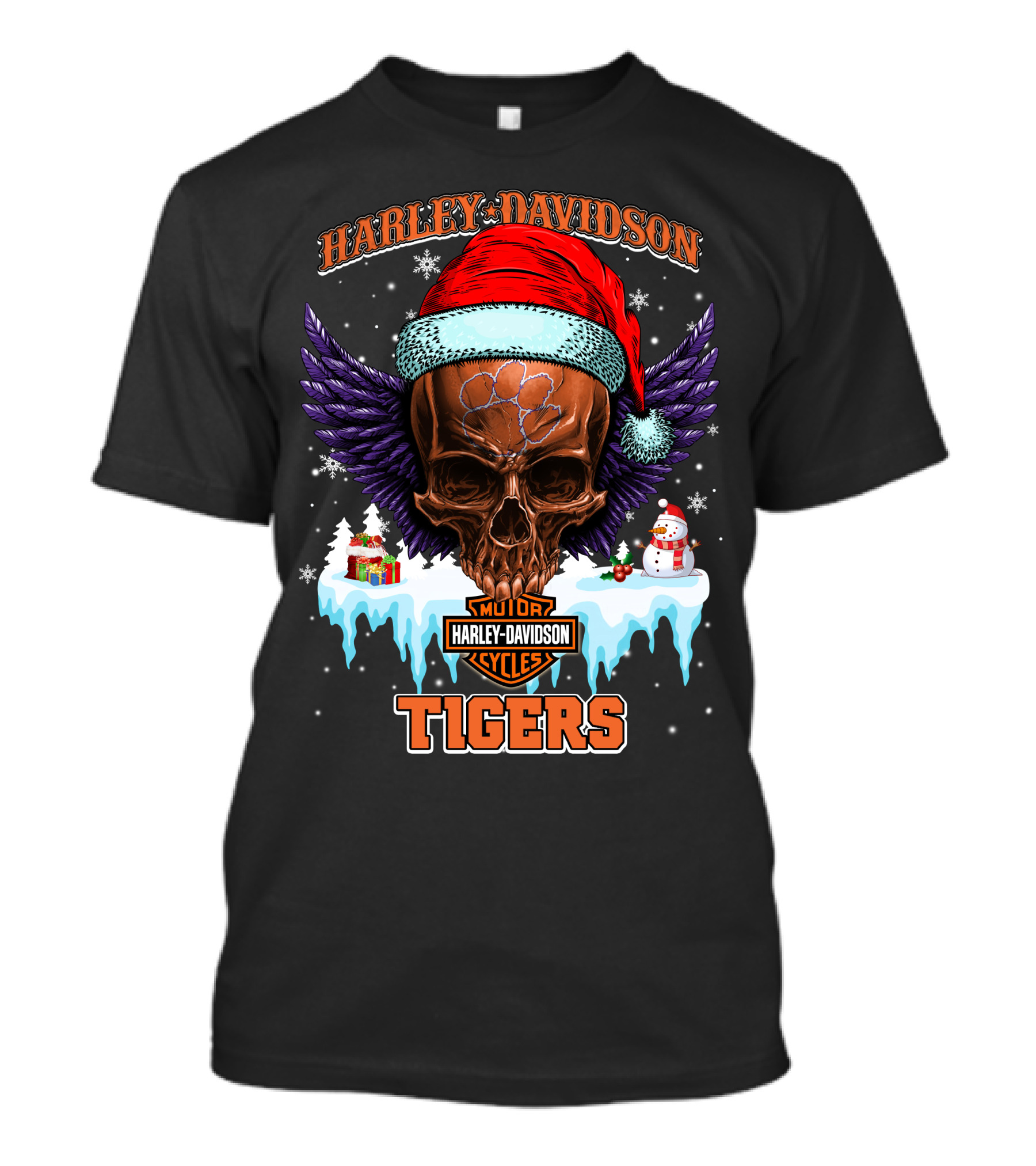 Harley Davidson Motorcycles Tigers T-Shirt