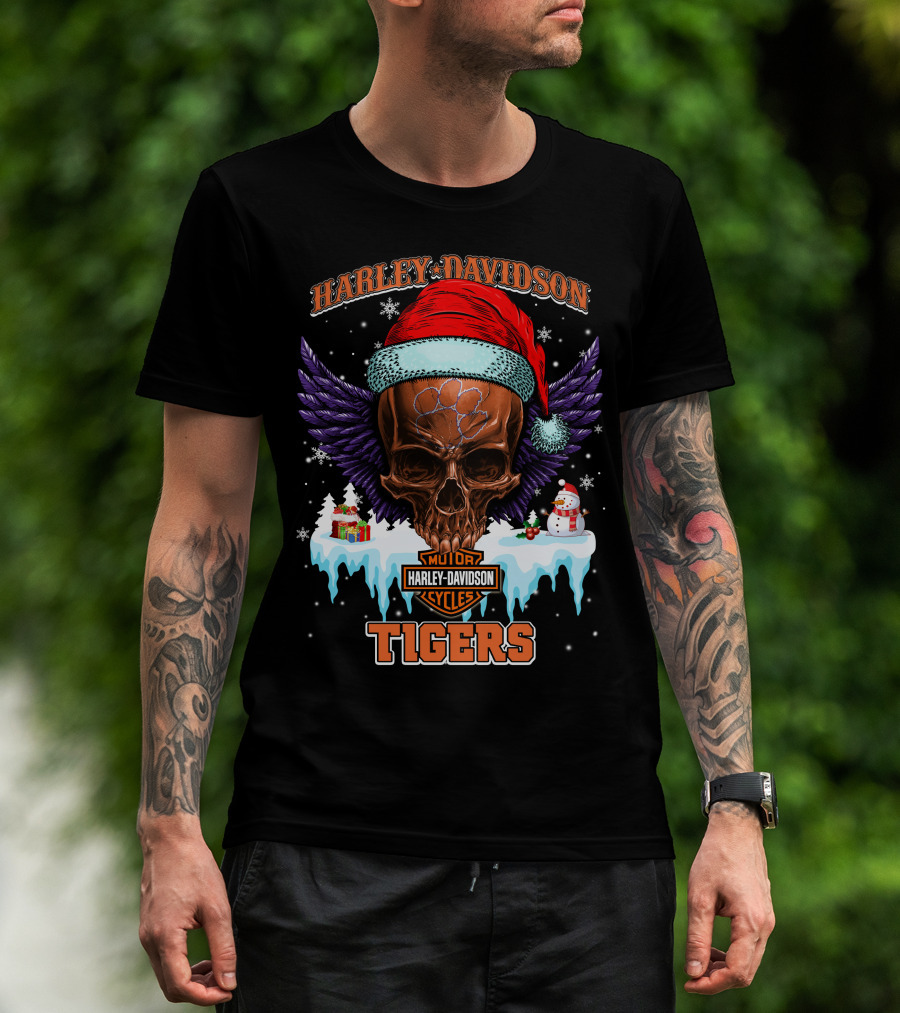 Harley Davidson Motorcycles Tigers T-Shirt