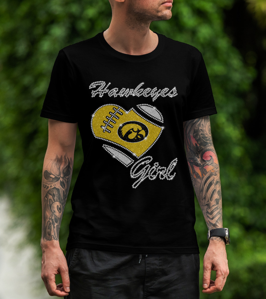 Hawkeyes Girl Iowa Football Heart Dntee25 T-Shirt