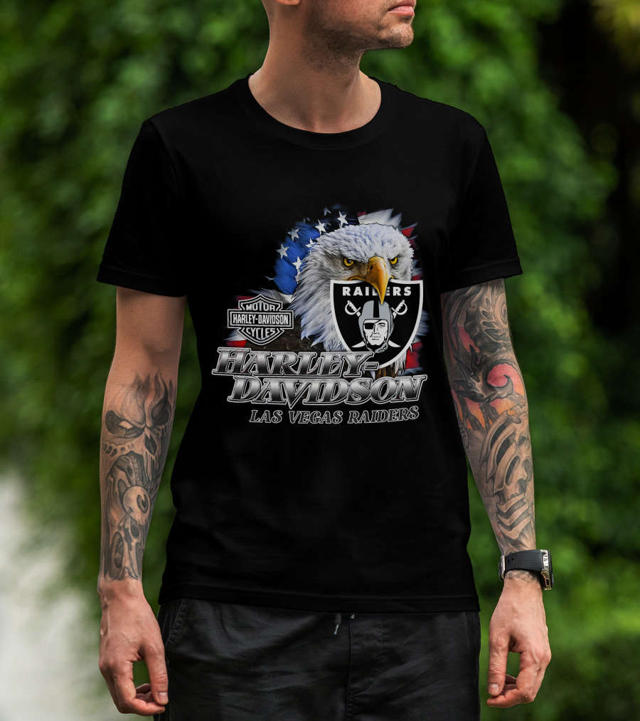 Harley Davidson Las Vegas Raiders Nfl Eagles T-Shirt
