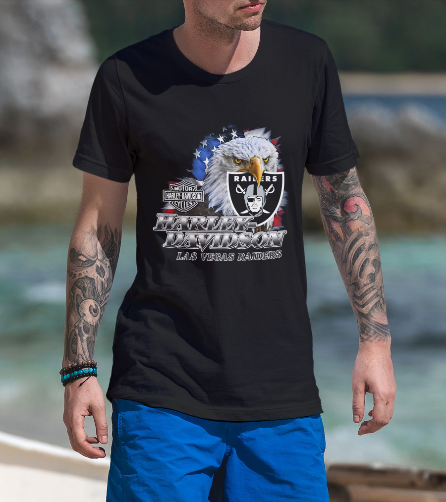 Harley Davidson Las Vegas Raiders Nfl Eagles T-Shirt
