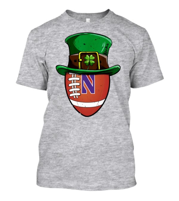 Northwestern Wildcats Football Shamrock Hat T-Shirt