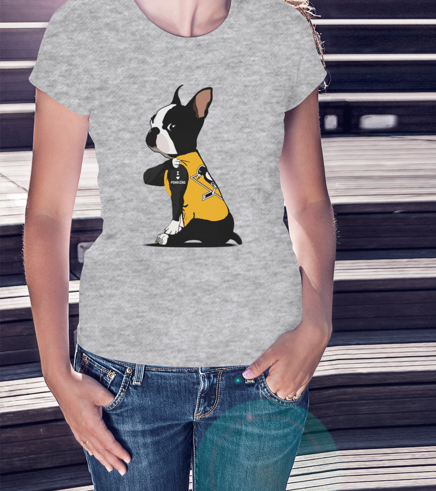 Pittsburgh Penguins Bulldog Hockey Fan Love T-Shirt