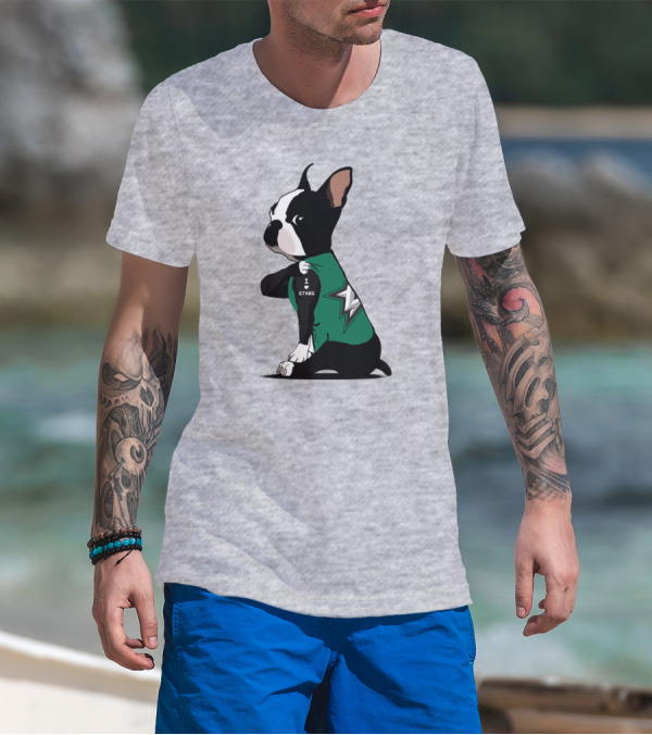 Dallas Stars Bulldog I Love Stars T-Shirt