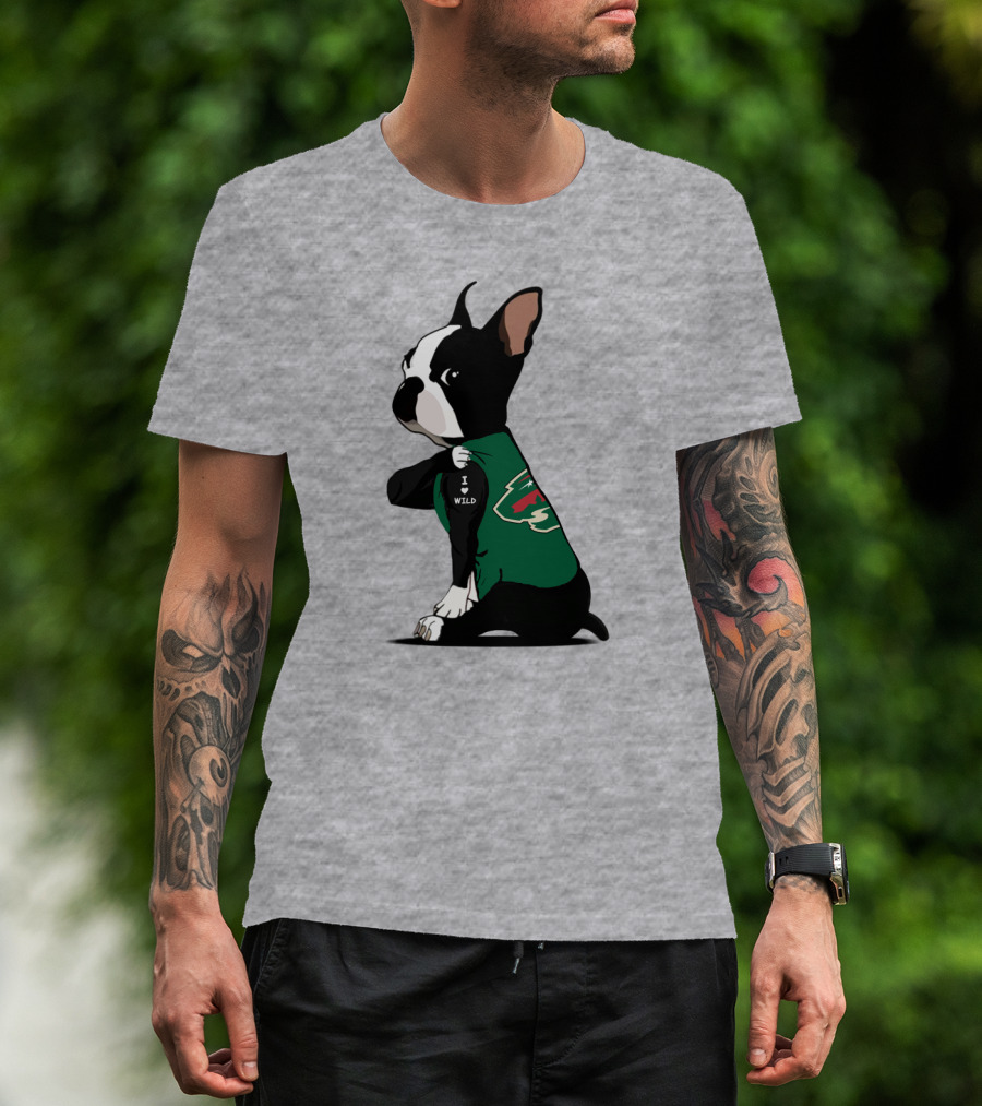 Minnesota Wild I Love Bulldog T-Shirt