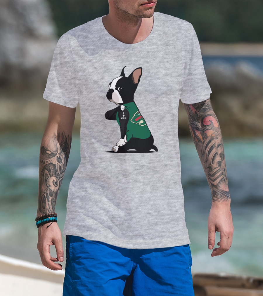 Minnesota Wild I Love Bulldog T-Shirt