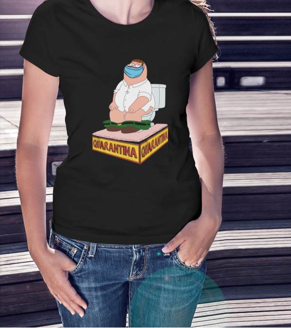 Peter Griffin Quarantina Mask Toilet T-Shirt