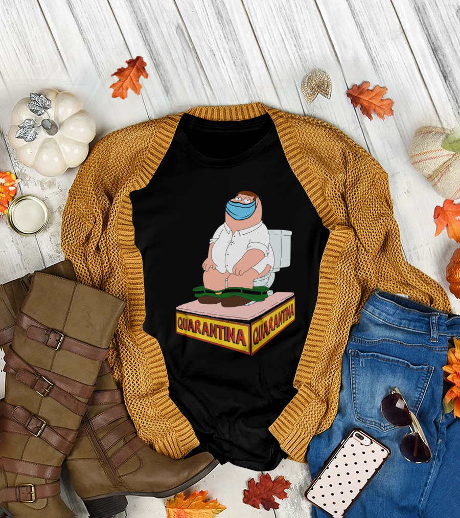 Peter Griffin Quarantina Mask Toilet T-Shirt