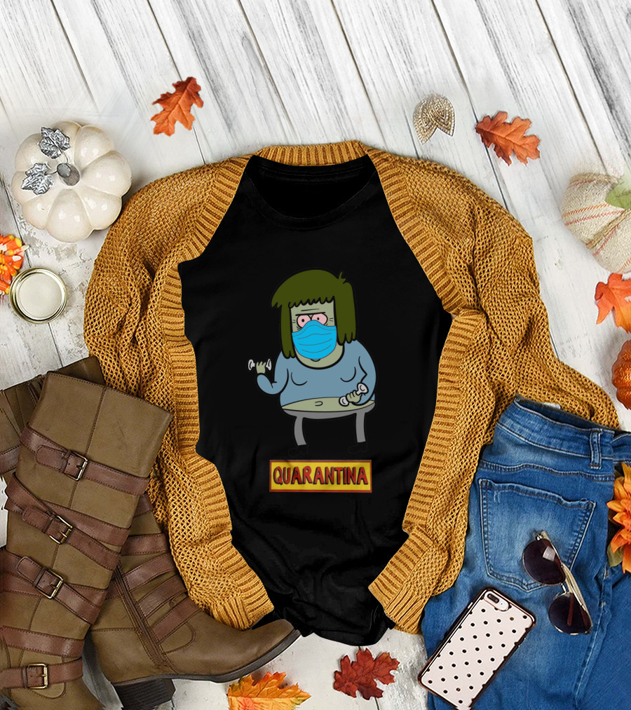Quarantina Ds Regular Show Mask Dumbbells T-Shirt