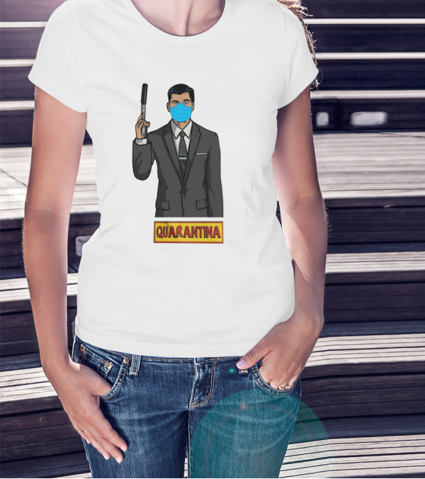 Archer Quarantina Masked Suit Man With Gun T-Shirt